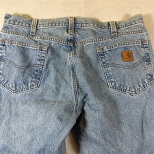 Carhartt 8480 LVB Mens Relaxed Fit Light Wash Blue Denim Jeans 38x32