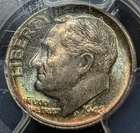 1948-P Roosevelt Dime PCGS MS/66FB Awesome Toned, Hard to Find In Full Band