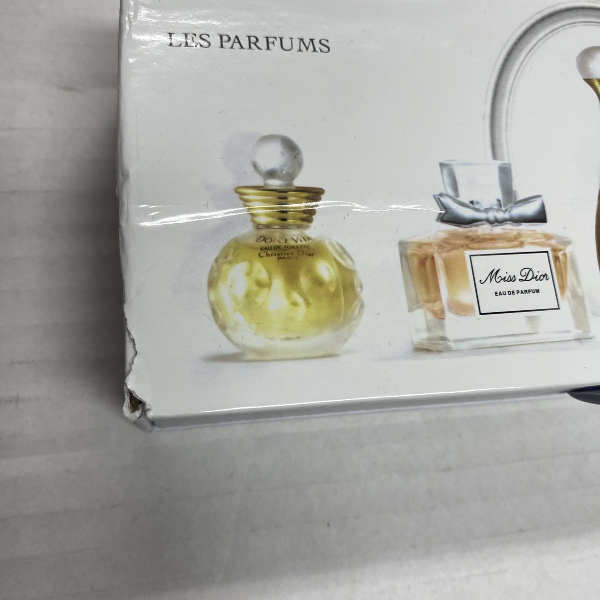 Dior LES PARFUMS Mini Perfume Set, Damaged Box, ONLY 4 Bottles