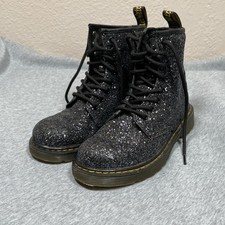 Dr Martens 1460 Glitter J Boots Youth Size 2 Sparkling Classic 8 Eyelet Cushion
