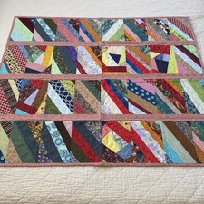 Handmade Patchwork Boho Quilt Wall Hanging 45  x36  Colorful Quilt Cottage