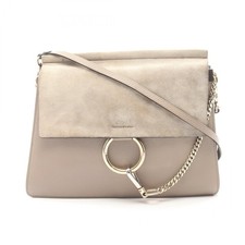 Borsa a tracolla media Chloe FAYE 04165665-04 pelle scamosciata beige usata