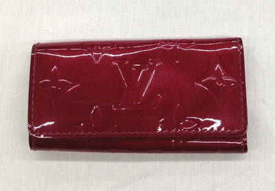 Used LOUIS VUITTON Monogram Vernis Multiclés 4 Rouge Fauviste Key Case M91542