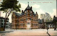 St Marys Convent Lawrence Massachusetts vintage postcard e526