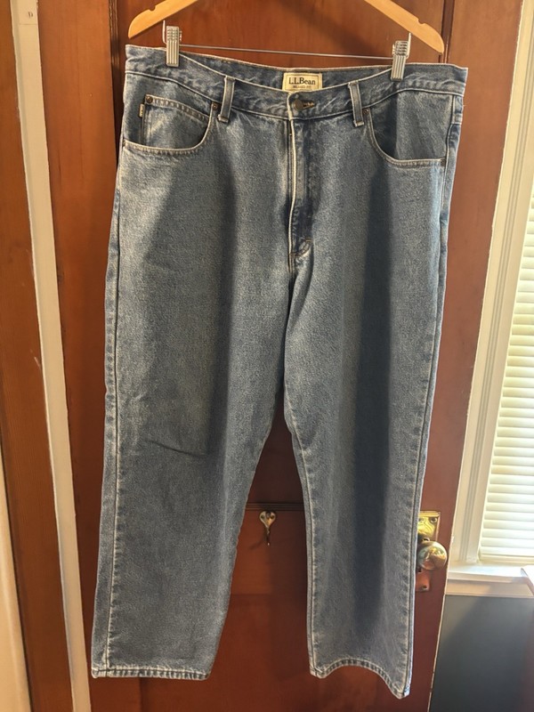 ll bean relaxed fit flannel lined jeans 38x30