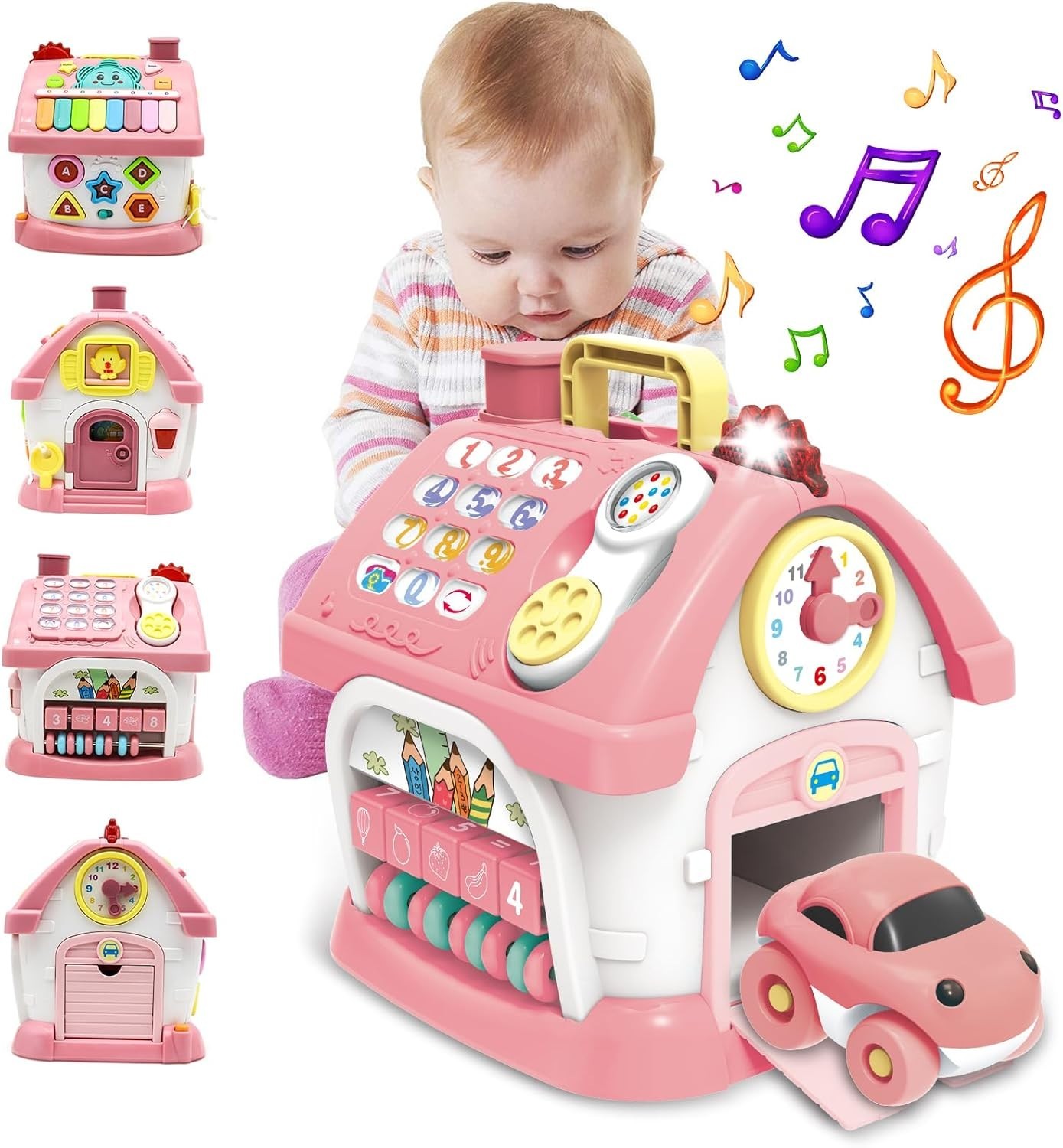 Montessori Toys for 1+ Year Olds Girl Gifts - 8-in-1 Musical Learning House Baby