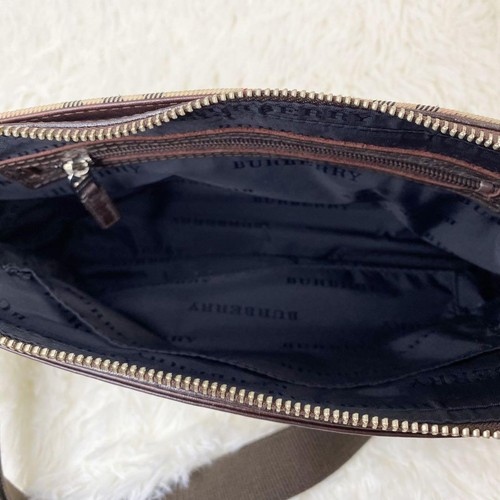 Burberry Nova Check Schultertasche dunkelbraun Lederbeschläge 7x11x2 cm gebraucht - Bild 20 von 20