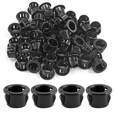 BONSICOKY 50 Pcs Black Snap Bushing 1/2" Mounting Diameter, Plastic Snap Bushing for Cable