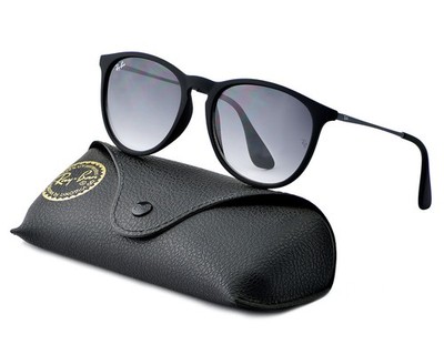 Ray-Ban Women Sunglasses RB4171 Erika Matte Black Frame Grey Gradient Lens 54mm