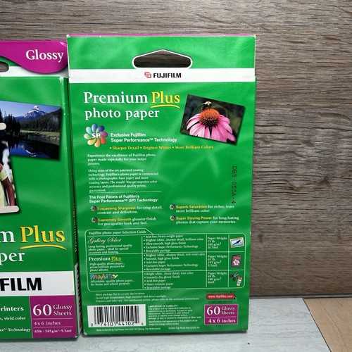 180 Sheets Fuji Film Premium Plus Photo Paper 4 x 6 - Glossy 65 lb - Afbeelding 2 van 3
