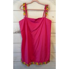 By Anthropologie Pink Cotton Tassel Fringe Mini Dress XL New 82805714