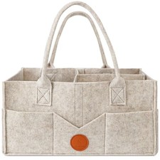 Baby Diaper Caddy Organizer for Changing Table, Nursery Storage Large KHAKI