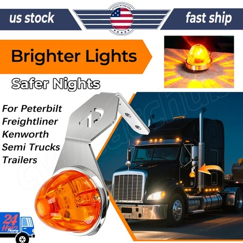 LED Watermelon Lights Side Marker Flash Angled L-Brackets For Semi Tractor Truck