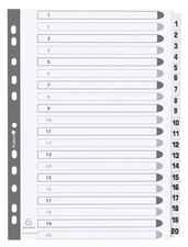 Exacompta - Ref MWD1-20Z - Mylar Printed Indices - For Use WithA4 Documents, Pre