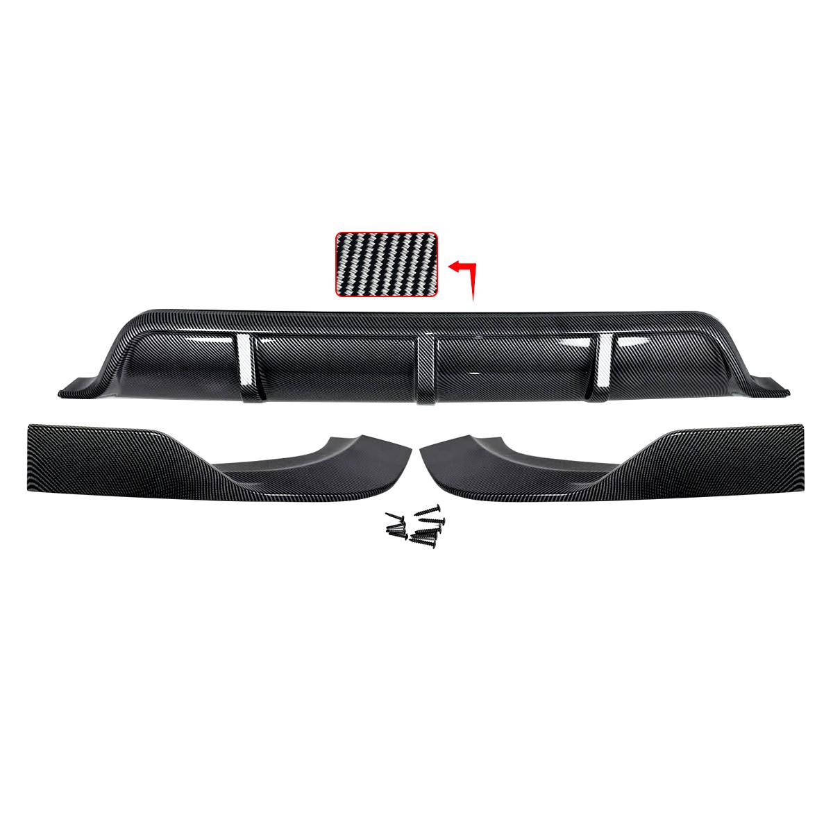 FOR BMW X5 F15 STANDARD KNIGHT AEROKIT REAR DIFFUSER LIP SPLITTER VALANCE CARBON