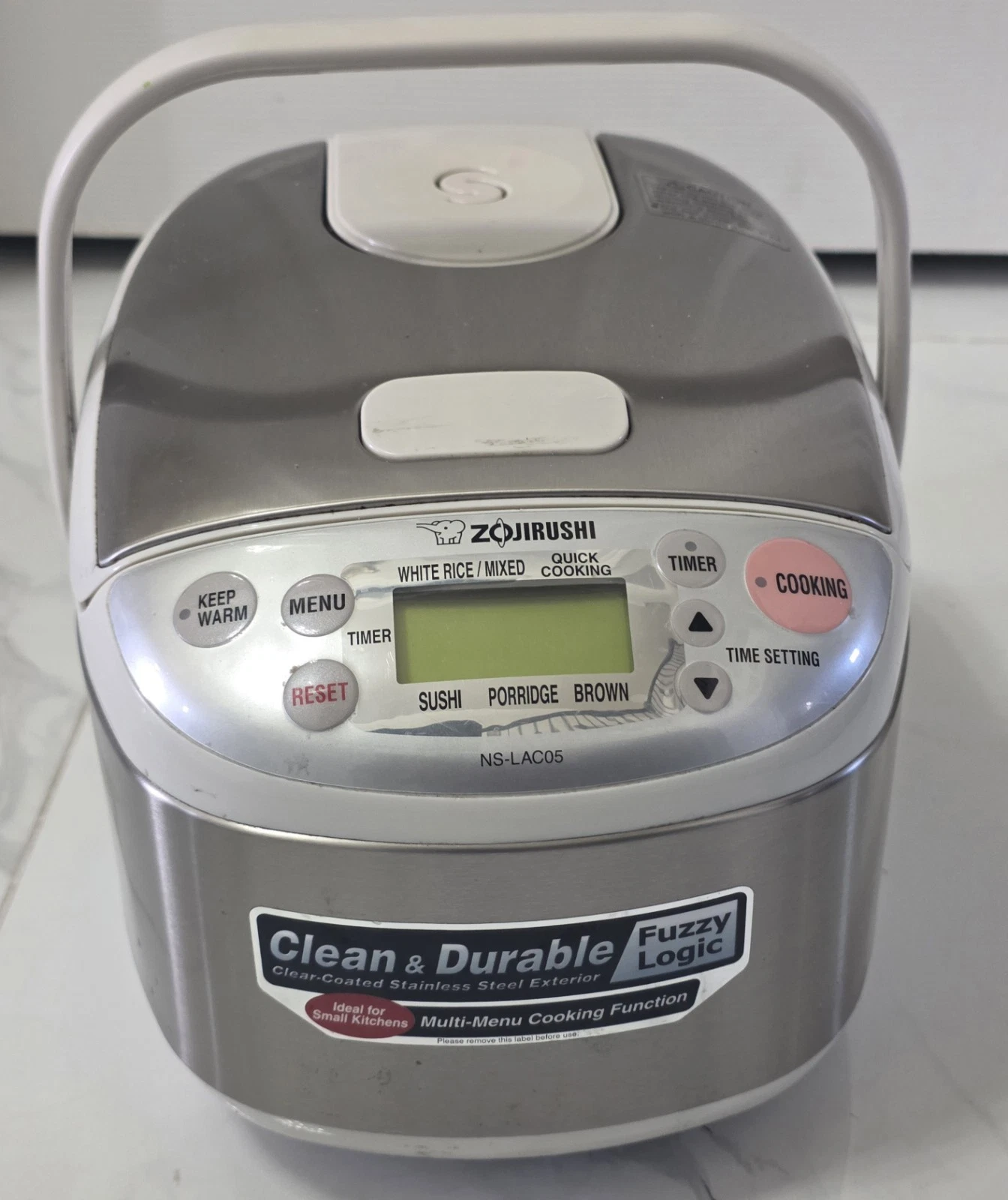 Zojirushi Micom 3-Cup Rice Cooker Warmer Stainless Steel NS LAC05