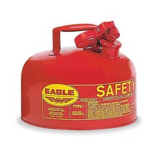 Type I Safety Can, Galvanized Steel, 2 gal, 11.25 in Dia., Self-Closing Lid,