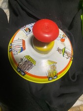 Vintage Ohio Art Tin Metal Toy Spinning Top - Works Circus Animals 5  