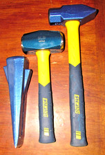 2-Estwing Sledge Hammers MRF-3LB & 2.5 lb. & Estwing E5 Sure Split Wedge 5 lb.
