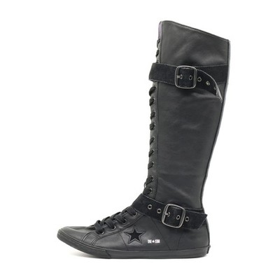 Converse Damen One Star Stiefel Schwarz Leder Halbschaft Schnalle EU 39