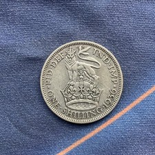 1936 King George V ONE SHILLING silver 0.500 Coin