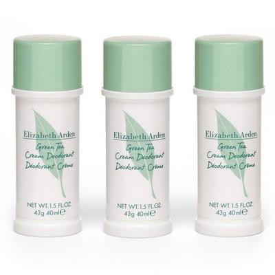 Green Tea by Elizabeth Arden, 3x1.5oz (4.5oz total) Cream Deodorant women