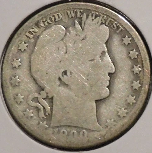 Silver Half Dollar - Barber - 1900-O (Better date.  Reverse is more worn.)