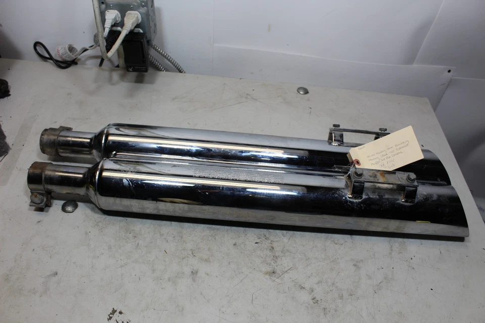 Juego de silenciador de escape recortado Road King Touring 95-16 Harley OEM solo todo terreno Foto 2 de 4