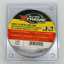 Blu Mol Xtreme 5153B Hole Saw 4-1/2"/114mm Cobalt Bi-Metal 1-7/8 Depth of Cut