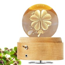 3D Crystal Ball Music Box,Luminous Rotating Musical Box with Projection LED L...