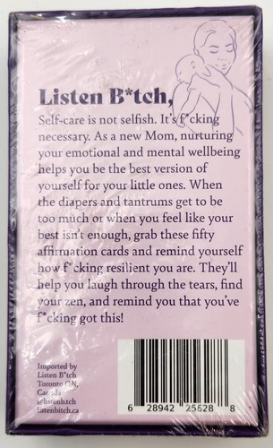 Listen B*tch Affirmation Cards - NEW MOM Edition - 50 Affirmation Cards - Picture 2 of 2
