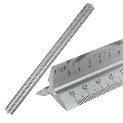 Profi 12 Zoll Dreieckiges Aluminiumlineal Tri-Scale 300 mm Metalllineal Architekt Ingenieur