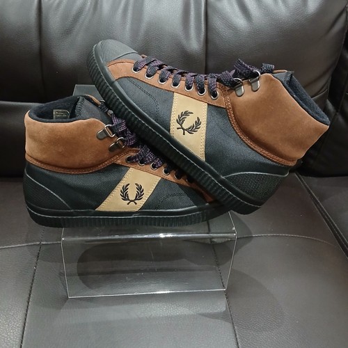 Fred Perry Para hombres Hughes Mid Hike Poliéster/Gamuza Entrenadores Reino Unido Talla 9.5 - Imagen 3 de 6