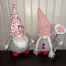 2 Valentine  s Day Decor Gnomes 16 Inch Weighted Bottom
