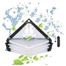 Transparente  Plane 2x1m mit Bindeseil für Camping und Schutz