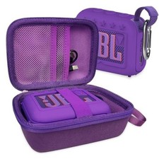 Silicone Cover and Hard Carrying Case for JBL Go 4 Bluetooth Speaker - Purple