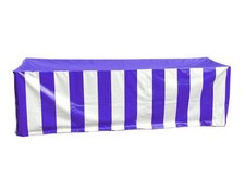 Fitted Vinyl Tablecloth 96x30 Blue White Rectangular Banquet Display Table Cover