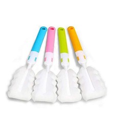 4PCS Bottle Brush,Bottle Washer Set Long Sponge Bottle Cleaning Brushes Baby