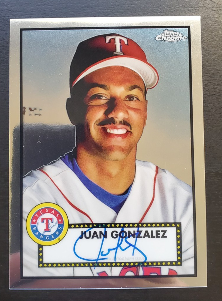 2021 Topps Chrome Platinum Anniversary Juan Gonzalez Auto #PA-JG Texas Rangers