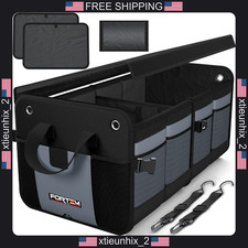 Car Trunk Organizer Collapsible Storage Bag With Waterproof Bottom And Multiple