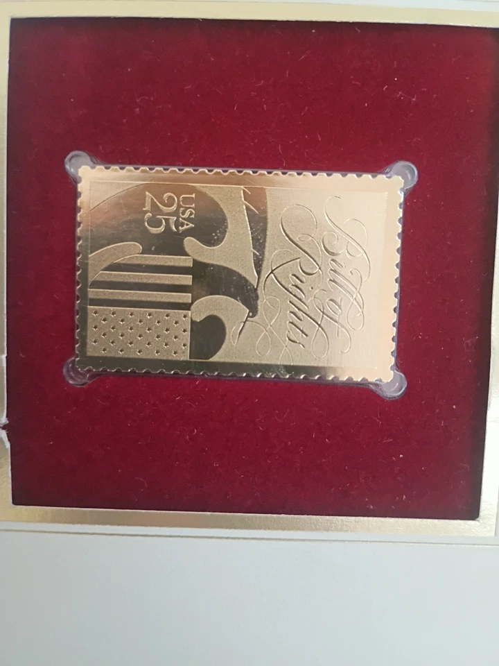 "BILL OF RIGHTS 200º ANIVERSÁRIO" SELO DOURADO DESIGN CAPA PRIMEIRO DIA DE EMISSÃO - Imagem 2 de 2