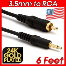RCA to 3.5mm Audio Cable 6 ft Audio Cable Mono 3.5mm AUX Adapter Cable RCA Cord