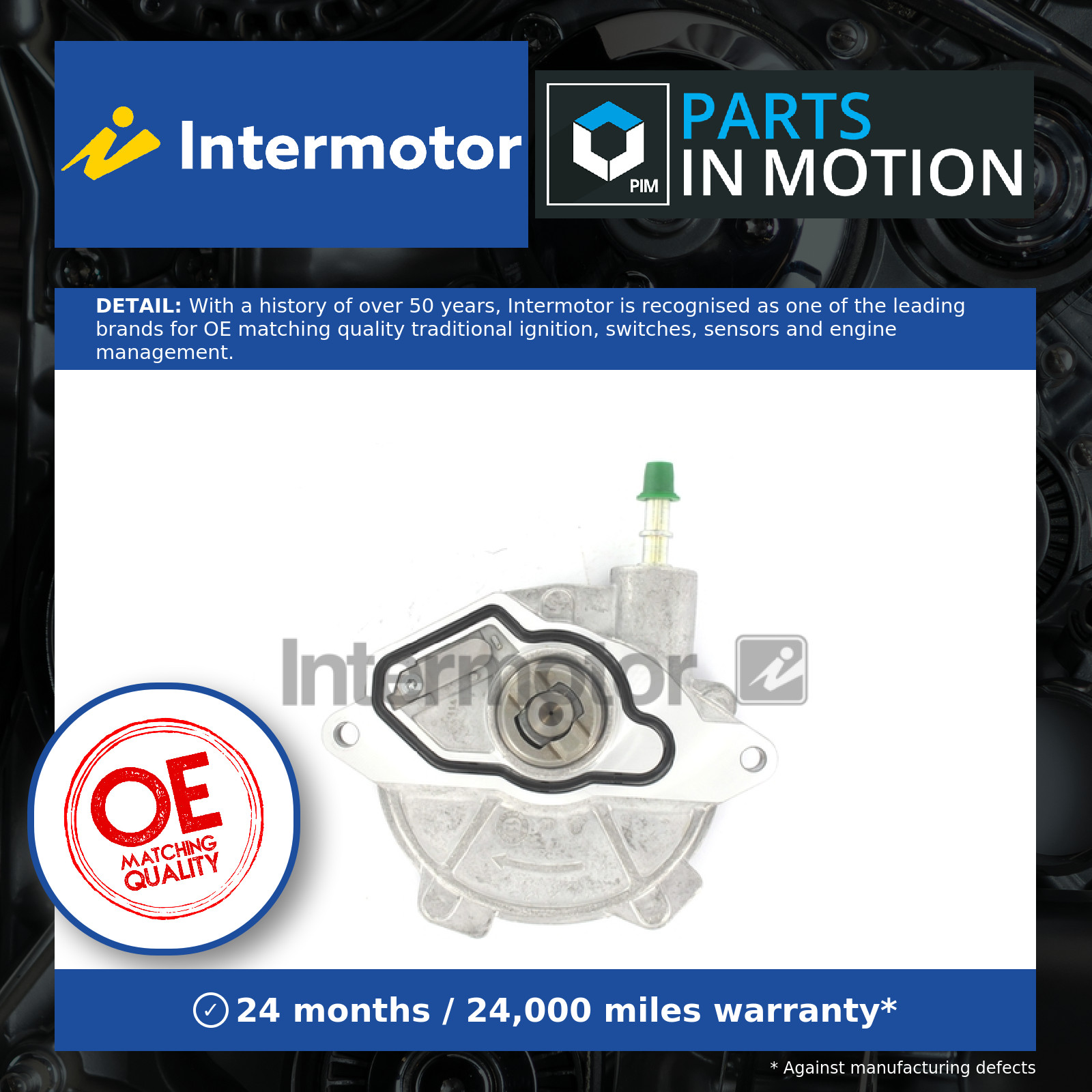 Vacuum Pump fits MERCEDES A160 W169 2.0D 05 to 12 OM640.942 Intermotor Quality