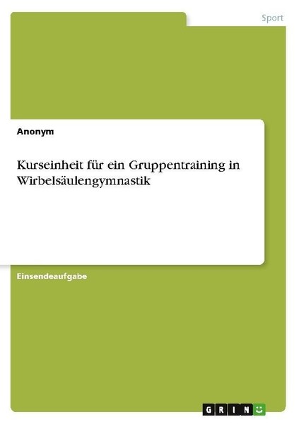 Kurseinheit FüR Ein Gruppentraining In WirbelsäUlengymnastik Anonymous-image