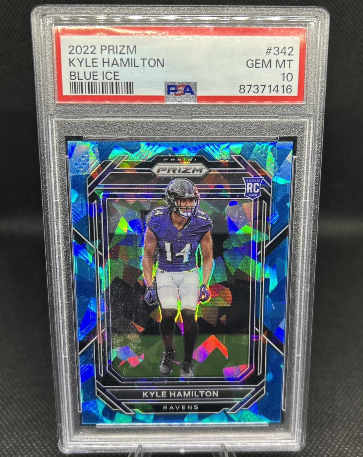 Kyle Hamilton 2022 Prizm Blue Ice /99 PSA 10 RC #342 Ravens Rookie