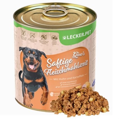 6 x 800 g Gino's Saftige Fleischmahlzeit Huhn & Kartoffeln Lecker.Pet  MHD 10/26