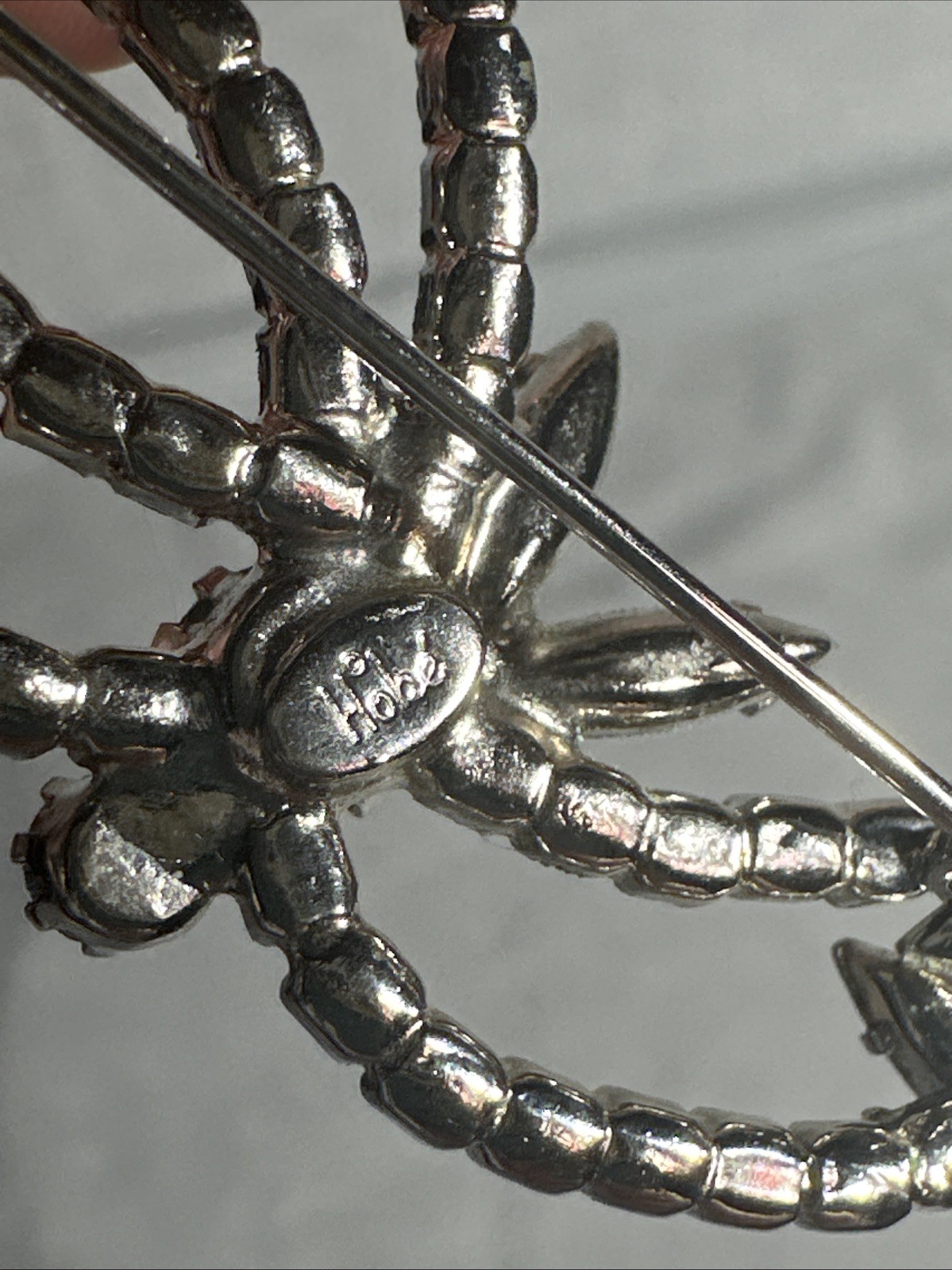 Hobe Signed Rhinestone Brooch Vintage Clear Cryst… - image 7