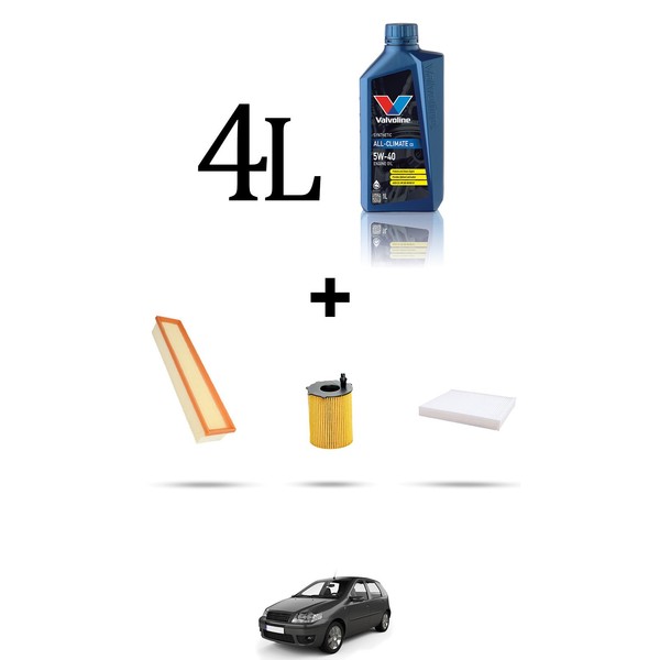 Hoffcar Servicekit 3 Filter Und 4L ÖL FüR Fiat Punto Iii 0.9 Bifuel 63KW Ab-image