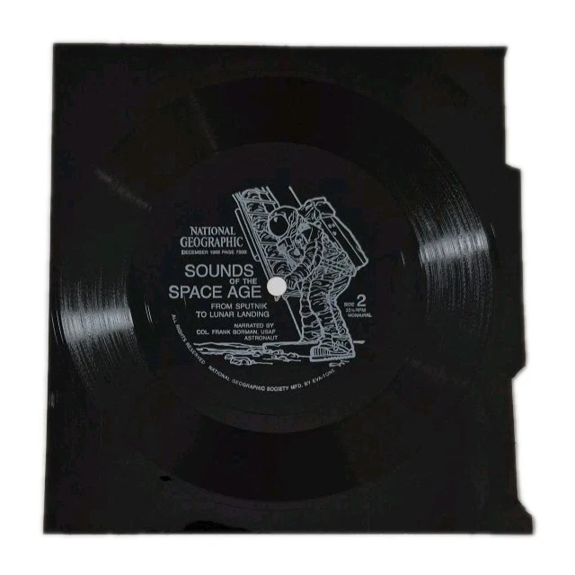 National Geographic Sounds of the Space Age 7" Flexi-Disc Vinyl Record 1969 - Image 2 of 4