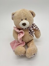 Baby Ganz Teddy Bear Plush Holding Pink Lovey Blanket Rattle 12  Plushie